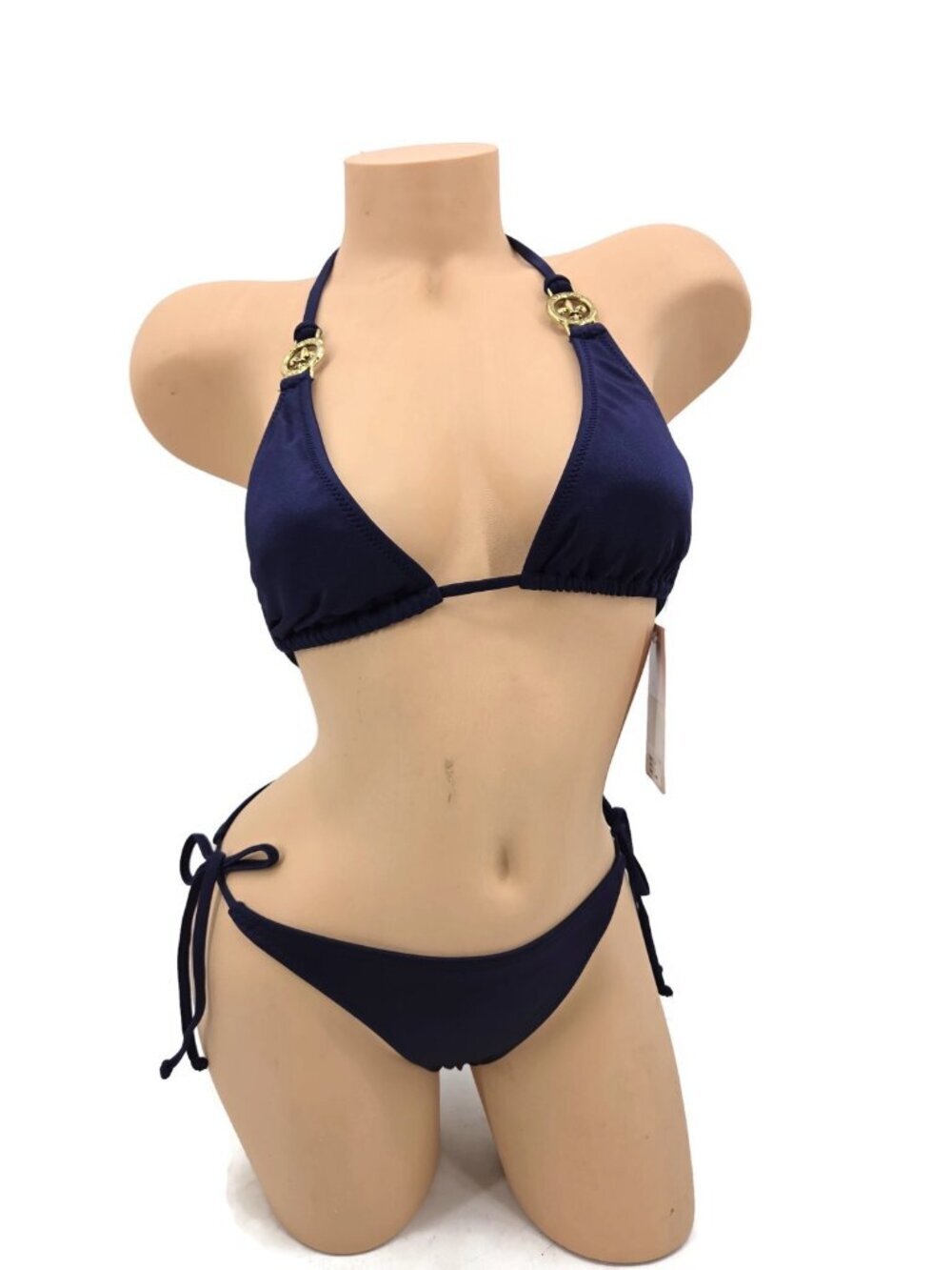 New Laguna Beach Jean Co Navy Blue Bikini Womens S Halter Triangle Y2K